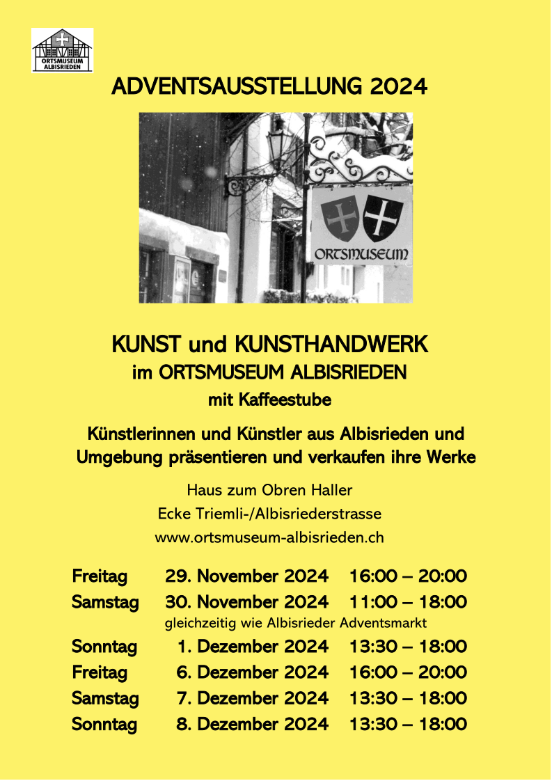 Bild für Event 'Adventsverkauf im Ortsmuseum Albisrieden 2024'
